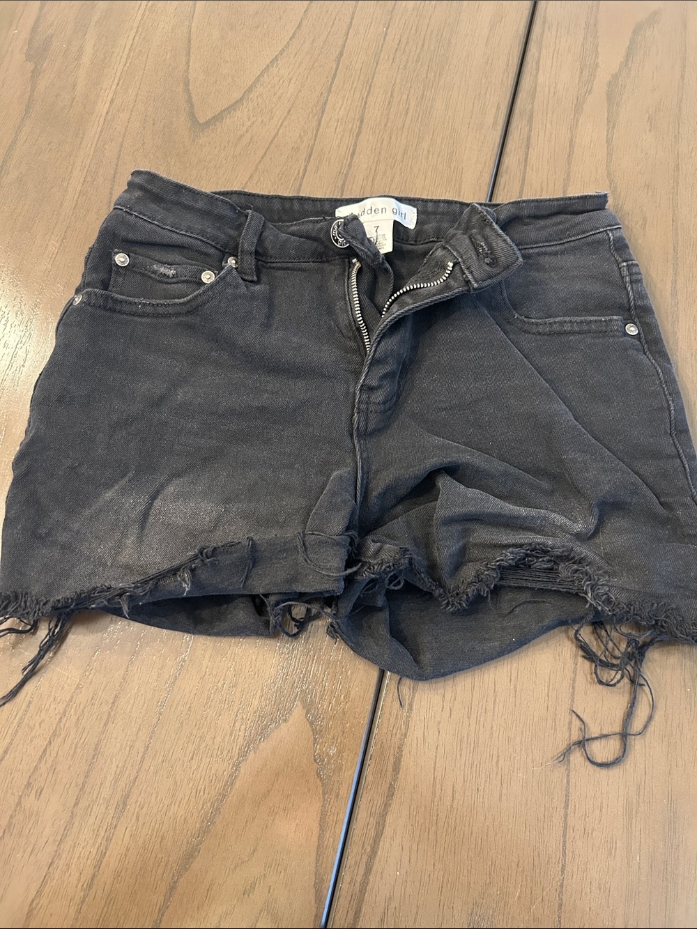 Madden Girl Black Distressed Denim Shorts